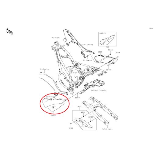 BOČNÍ PLAST LEVÝ NA KAWASAKI KLX230R