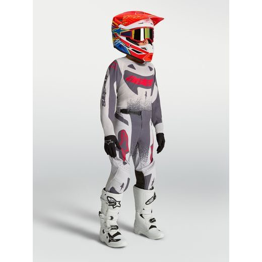 DRES SUPERTECH SWAN YOUTH, ALPINESTARS, DĚTSKÉ (SVĚTLE ŠEDÁ/TMAVĚ ŠEDÁ/ČERVENÁ FLUO) 2027
