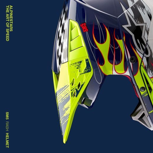 PŘILBA ALPINESTARS S-M5 RASH (TMAVĚ MODRÁ/ŽLUTÁ FLUO) 2024