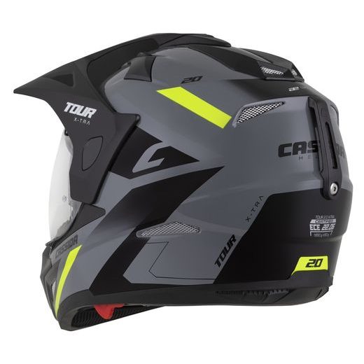 CASSIDA ENDURO MOTO PŘILBA TOUR 2.0 X-TRA ŠEDÁ ŽLUTÁ FLUO ČERNÁ ČERNÝ MATNÝ KŠILT, PLEXI S PŘÍPRAVOU PRO PINLOCK