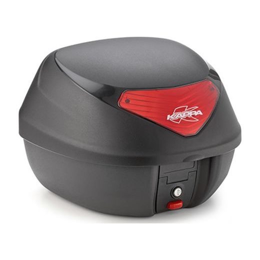 MONOLOCK TOPCASE - 29L, KAPPA (ČERNÝ, ČERVENÁ ODRAZKA, VČ. PLOTNY A UNIVERZÁLNÍ MONT. SADY)