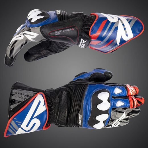 4SR PÁNSKÉ KOŽENÉ MOTO RUKAVICE SPORT CUP PLUS EVO BLUE