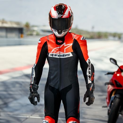 JEDNODÍLNÁ KOMBINÉZA MISSILE 2 WARD, ALPINESTARS (ČERNÁ/ČERVENÁ FLUO/BÍLÁ) 2024