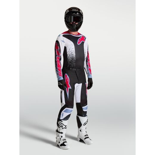 KALHOTY FLUID DRAG, ALPINESTARS (ČERNÁ/BÍLÁ/SVĚTLE MODRÁ/ČERVENÁ FLUO) 2027