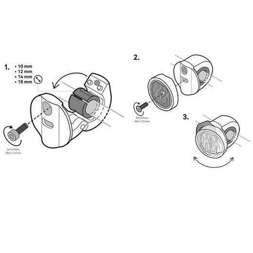 BEELINE MOTO II MIRROR AND CROSS BAR CLAMP MOUNT