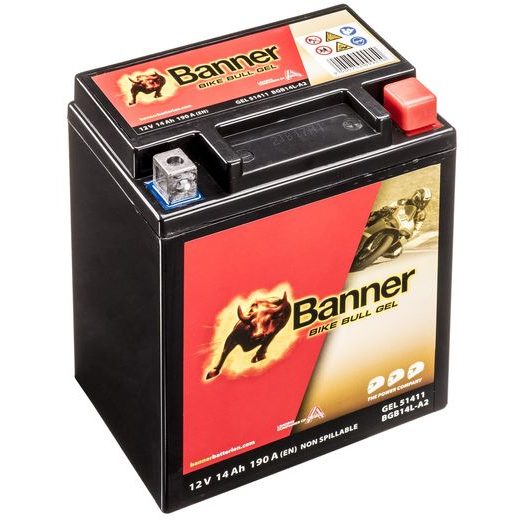 BATERIE GELOVÁ 12V, BGB14L-A2, 14AH, 185A, BANNER BIKE BULL GEL 134X89X166