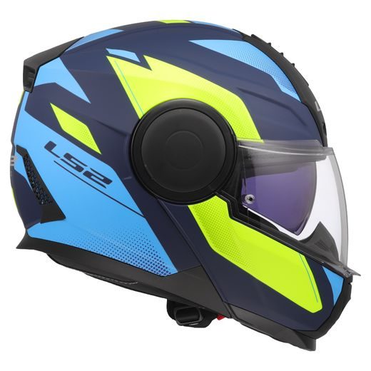 LS2 VÝKLOPNÁ MOTO PŘILBA FF902 SCOPE II DURIA BLUE H-VIS YELLOW