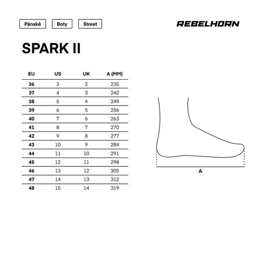 REBELHORN MOTO BOTY SPARK II ČERNÉ