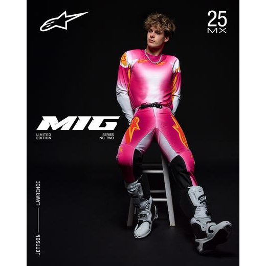 DRES SUPERTECH SX AFD LIMITOVANÁ EDICE MIG, ALPINESTARS (RŮŽOVÁ FLUO/BÍLÁ/ORANŽOVÁ) 2025