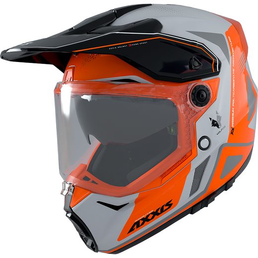 PŘILBA AXXIS ENDURO WOLF DS ROADRUNNER B4 MATNÁ FLUO ORANŽOVÁ