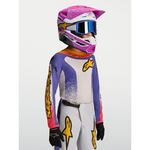 DRES FLUID DRAG YOUTH, ALPINESTARS, DĚTSKÉ (SVĚTLE ŠEDÁ/FIALOVÁ/ZLATÁ) 2027