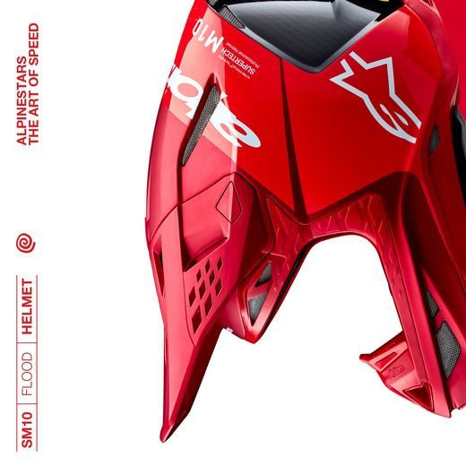 PŘILBA ALPINESTAR SUPERTECH S-M10 FLOOD (ČERVENÁ FLUO/ČERVENÁ) 2024