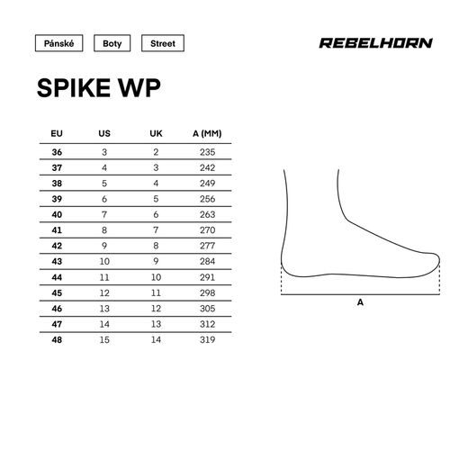 REBELHORN MOTO BOTY SPIKE WP ČERNÉ