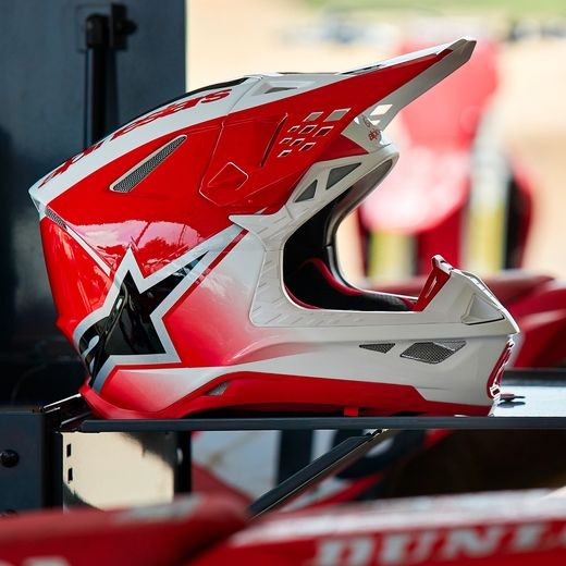 PŘILBA ALPINESTARS SUPERTECH S-M10 UNITE (ČERVENÁ/BÍLÁ)