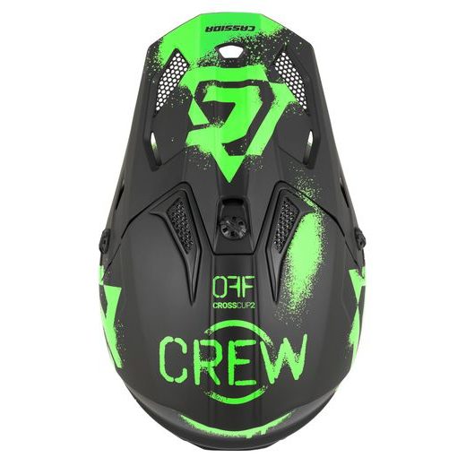 PŘILBA CROSS CUP 2 CREW JUNIOR, CASSIDA, DĚTSKÁ (ČERNÁ MATNÁ/ZELENÁ FLUO) 2026