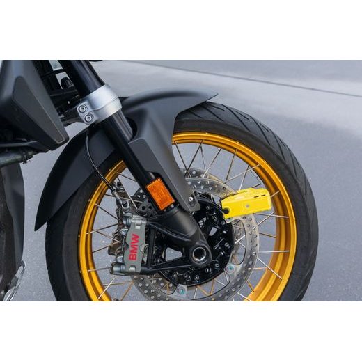 ZÁMEK NA KOTOUČOVOU BRZDU GRANIT DETECTO XPLUS 2.0 (PRŮMĚR TŘMENU 13 MM), ABUS (ŽLUTÝ)