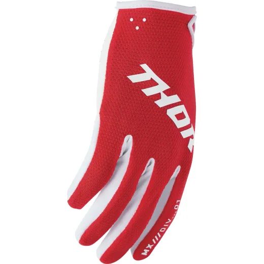 DĚTSKÉ MOTO RUKAVICE THOR YOUTH RIDEMODE STATIC GLOVES ČERVENÁ