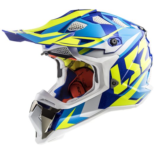 LS2 MOTOKROSOVÁ HELMA MX470 SUBVERTER NIMBLE WHITE BLUE H-V YELLOW