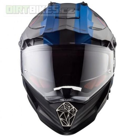 LS2 ENDURO MOTO PŘILBA MX436 PIONEER GRAFIKA QUARTERBACK MODRÁ