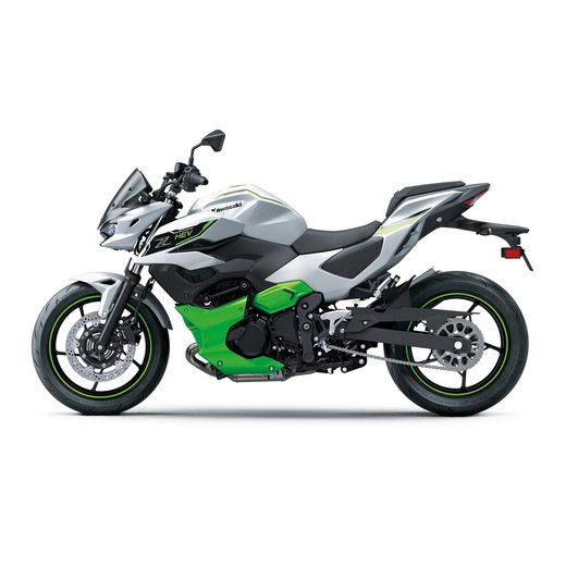 KAWASAKI Z7 HYBRID METALLIC BRIGHT SILVER / METALLIC MATTE LIME GREEN / EBONY