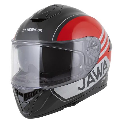 PŘILBA INTEGRAL GT 2.1 JAWA SPORT, CASSIDA (ČERNÁ/ČERVENÁ PERLEŤ/STŘÍBRNÁ)