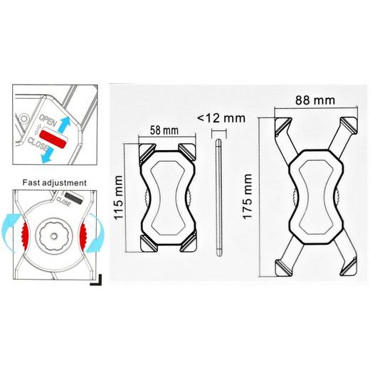 BELTA SPIDER B DRŽÁK TELEFONU NA MOTOCYKL (NA ŘÍDÍTKA)