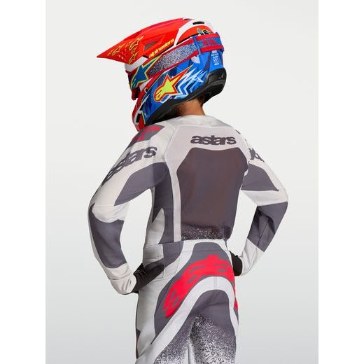 DRES SUPERTECH SWAN YOUTH, ALPINESTARS, DĚTSKÉ (SVĚTLE ŠEDÁ/TMAVĚ ŠEDÁ/ČERVENÁ FLUO) 2027