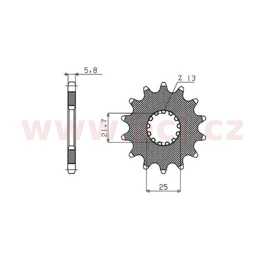 ŘETĚZOVÉ KOLEČKO PRO SEKUNDÁRNÍ ŘETĚZY TYPU 520, SUNSTAR (15 ZUBŮ)