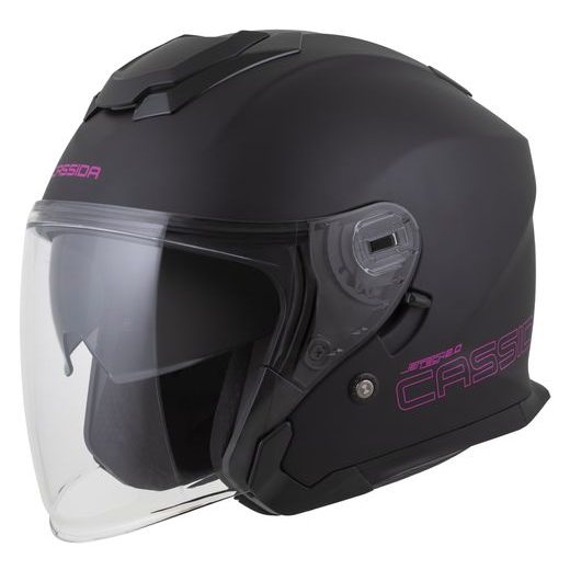 PŘILBA JET TECH 2.0 SOLID, CASSIDA (ČERNÁ MATNÁ/RŮŽOVÁ) 2025