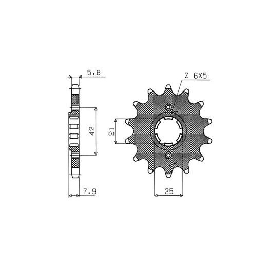 ŘETĚZOVÉ KOLEČKO PRO SEKUNDÁRNÍ ŘETĚZY TYPU 520, SUNSTAR (15 ZUBŮ)