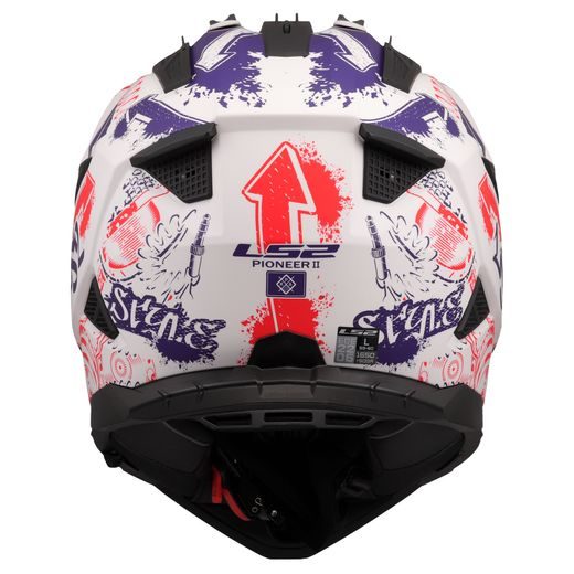 LS2 ENDURO MOTO PŘILBA MX702 PIONEER II FANTASY WHITE RED BLUE