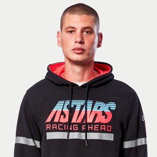 ALPINESTARS MIKINA CLUB HOODIE (ČERNÁ/ČERVENÁ/MODRÁ/ŠEDÁ)