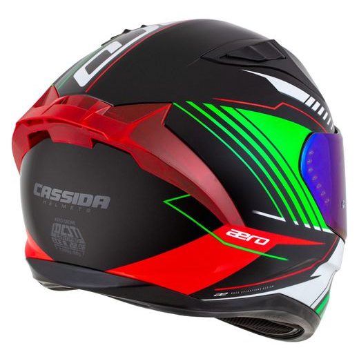 PŘILBA CASSIDA AERO DROME (ČERNÁ PERLEŤ/ČERVENÁ/ZELENÁ/BÍLÁ)