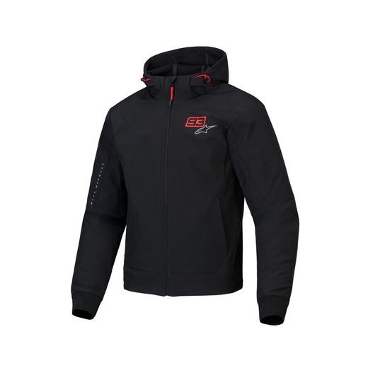 BUNDA RADIUM TECH HOODIE MM93 KOLEKCE, ALPINESTARS (ČERNÁ/ČERVENÁ/ŠEDÁ) 2025