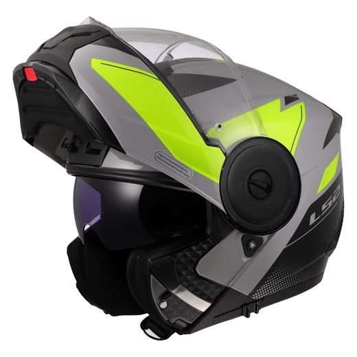 LS2 VÝKLOPNÁ MOTO PŘILBA FF902 SCOPE II DURIA GREY H-VIS YELLOW