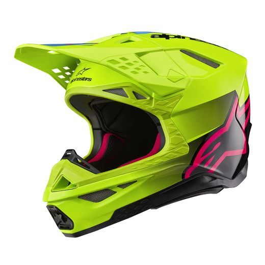 PŘILBA ALPINESTARS SUPERTECH S-M10 UNITE (ŽLUTÁ FLUO/ČERNÁ/RŮŽOVÁ) 2024