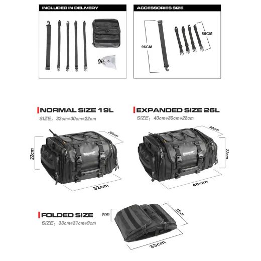 RHINOWALK - BRAŠNA NA SEDADLO DELUXE 19 - 26 L