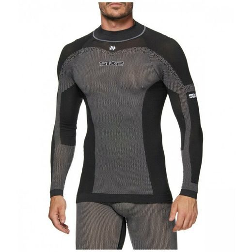 SIXS TS3L BT ULTRA LEHKÉ TRIKO S DL. RUKÁVEM A STOJÁČKEM CARBON ČERNÁ