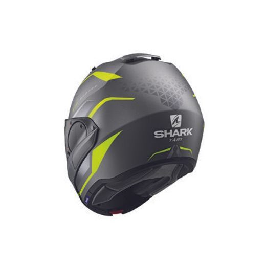 PŘILBA SHARK EVO- ES YARI PŘEKLOPNÁ (ČERNÁ/ŠEDÁ/ŽLUTÁ MATNÁ)