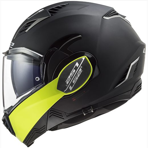 PŘILBA LS2 PŘEKLOPNÁ FF900 VALIANT II HAMMER BLACK H-V YELLOW P/J