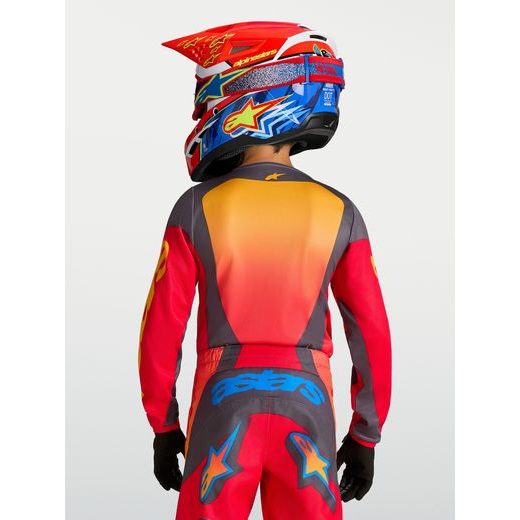 DRES RACER HUNT YOUTH, ALPINESTARS, DĚTSKÉ (ČERVENÁ/TMAVĚ ŠEDÁ/GRADIENT) 2027