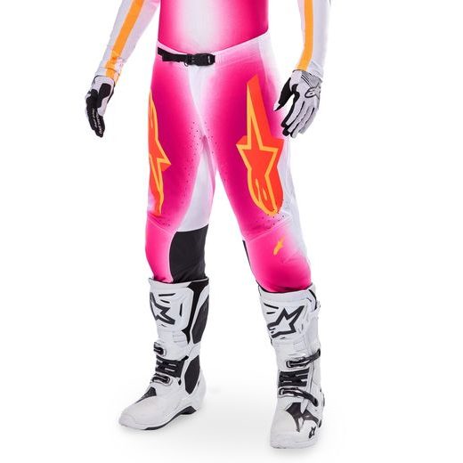 KALHOTY SUPERTECH LIMITOVANÁ EDICE MIG, ALPINESTARS (RŮŽOVÁ FLUO/BÍLÁ/ORANŽOVÁ) 2025
