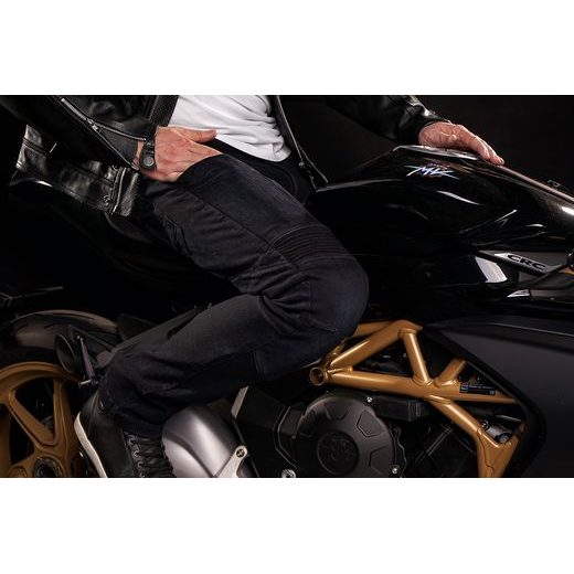 4SR PÁNSKÉ KEVLAROVÉ MOTO JEANSY CLUB SPORT BLACK