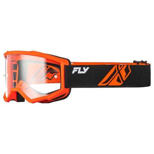BRÝLE FOCUS, FLY RACING - USA DĚTSKÉ (ČERNÉ/ORANŽOVÉ - ČIRÉ PLEXI)