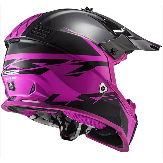 MX PŘILBA LS2 MX437 FAST EVO ROAR MATT BLACK PURPLE