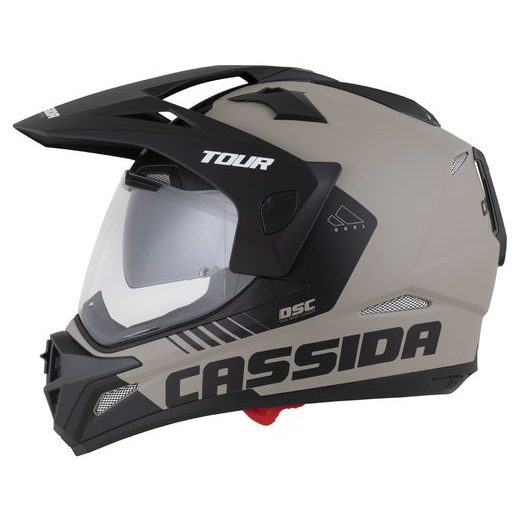 CASSIDA ENDURO MOTO PŘILBA TOUR 2.0 DUAL PÍSKOVÁ MATNÁ ČERNÁ, PLEXI S PŘÍPRAVOU PRO PINLOCK