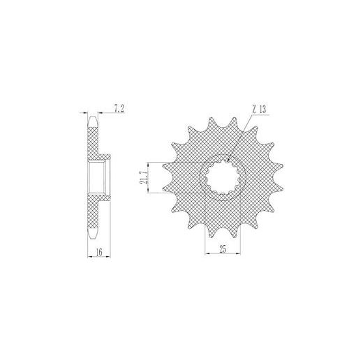ŘETĚZOVÉ KOLEČKO PRO SEKUNDÁRNÍ ŘETĚZY TYPU 525, SUNSTAR (15 ZUBŮ)