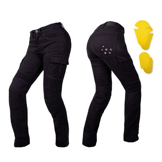 DÁMSKÉ MOTO JEANSY W-TEC KOMEHANA - ČERNÁ