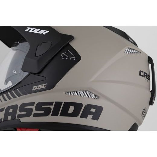 PŘILBA TOUR 2.0 DUAL, CASSIDA (PÍSKOVÁ MATNÁ/ČERNÁ, PLEXI S PŘÍPRAVOU PRO PINLOCK) 2025