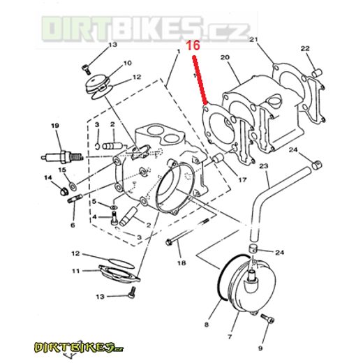 16. TĚSNĚNÍ HLAVY VÁLCE LINHAI (PRO ATV300) 22416A